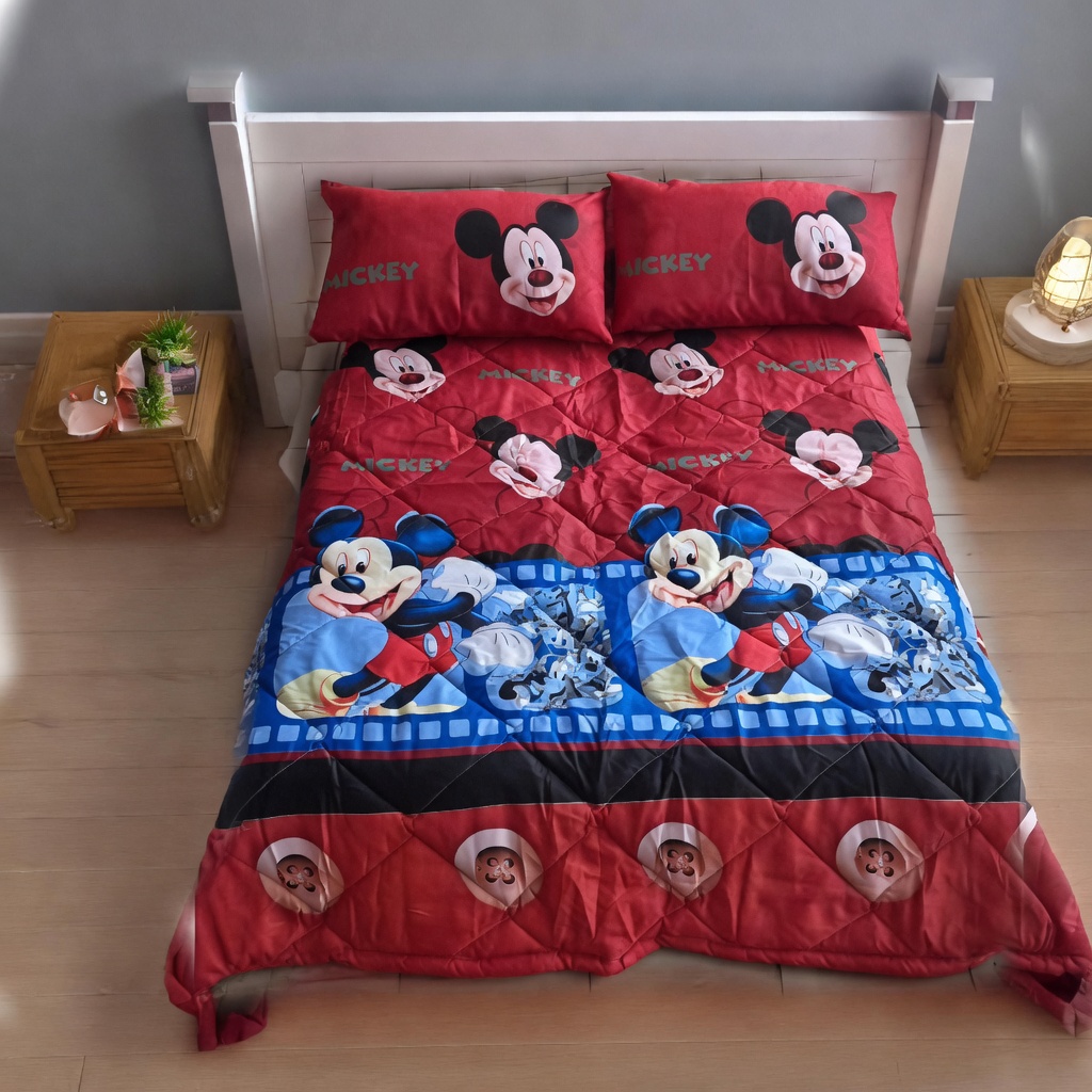 3-Piece Kids Cartoon Picnic Mattress Set - Padded Sleep Mat & 2 Pillowcases - Disney Mickey & Minnie Mouse, Marvel Spider-Man, Iron Man - Soft Portable Travel Bedding for Toddlers, Nap Time, & Camping - Image 6