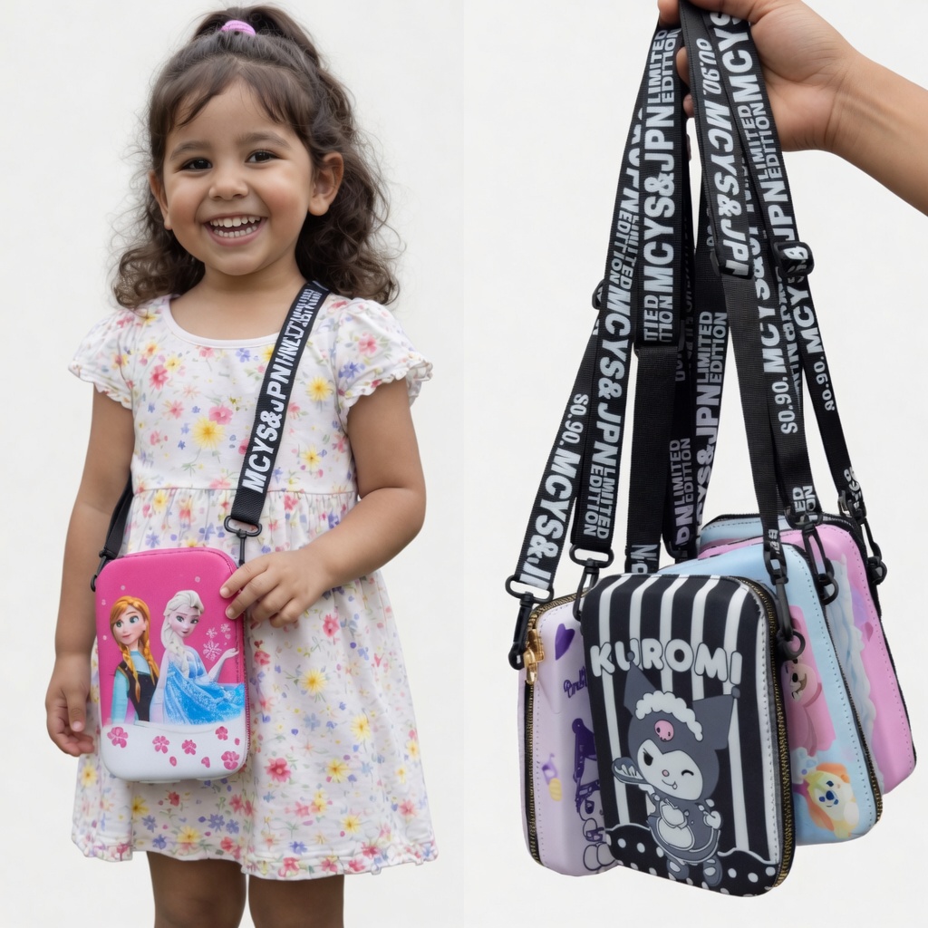 3D EVA Hardtop Kids Pouch Crossbody Bag Cartoon Character Pencil Case Stationery Organizer Travel Messenger Bag Waterproof Small Shoulder Bag For Girls Kindergarten School Gift Lightweight Wallet Holder Handbag With Adjustable Strap