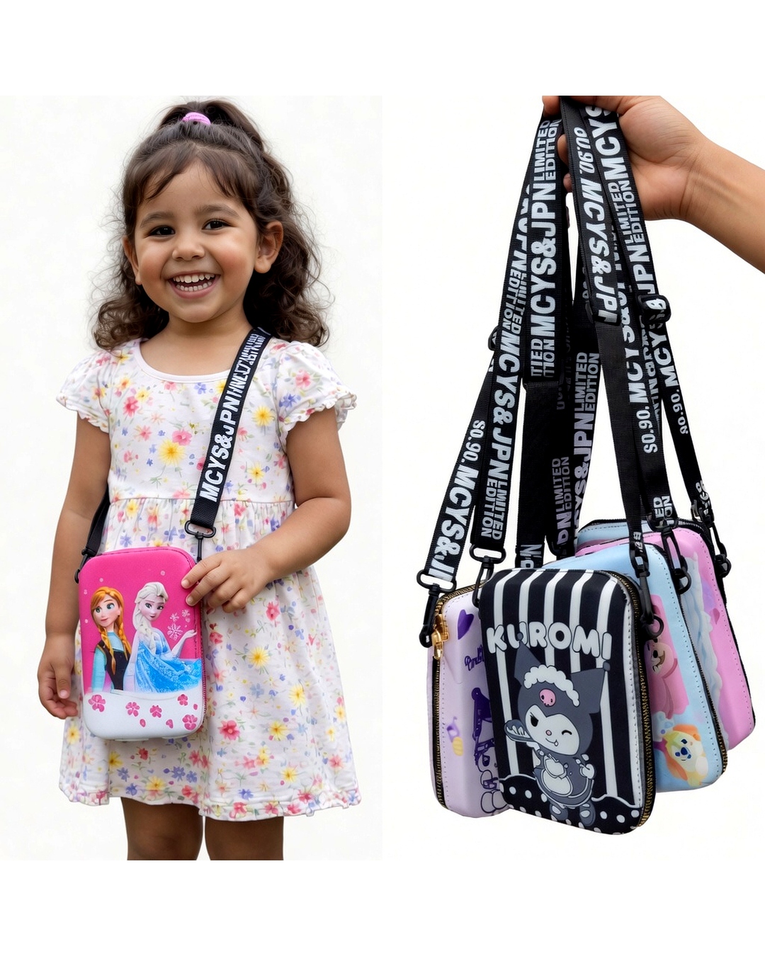 3D EVA Hardtop Kids Pouch Crossbody Bag Cartoon Character Pencil Case Stationery Organizer Travel Messenger Bag Waterproof Small Shoulder Bag For Girls Kindergarten School Gift Lightweight Wallet Holder Handbag With Adjustable Strap