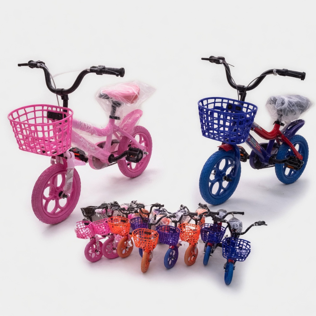 High-Quality 12" Kids' First Bicycle with Removable Training Wheels Front Basket & Safety Chain Guard – Perfect Beginner Bike for Boys and Girls Ages 2-5 Years Old