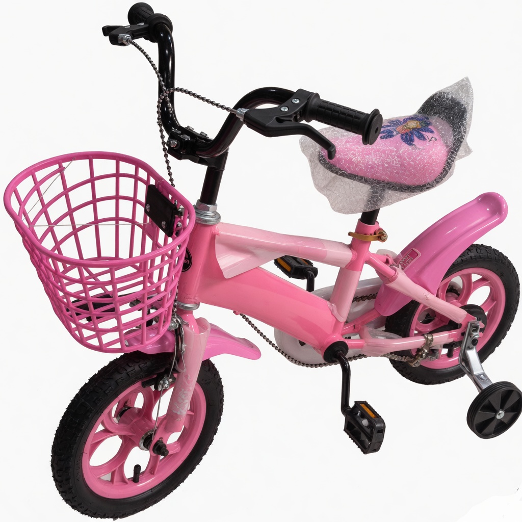 High-Quality 12" Kids' First Bicycle with Removable Training Wheels Front Basket & Safety Chain Guard – Perfect Beginner Bike for Boys and Girls Ages 2-5 Years Old - Image 4