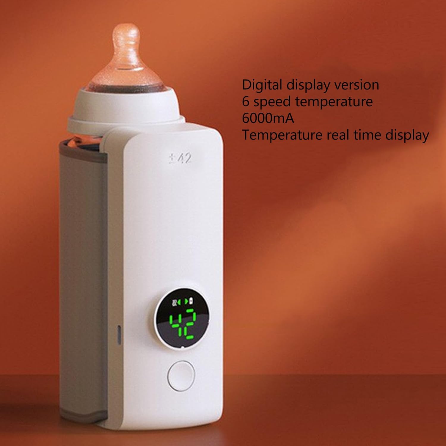 Portable Bottle Warmer USB Rechargeable Wireless Water Bottle Heater with LCD Display 6 Temperature Settings Universal Breast Milk Heater for Travel Outdoor Hotel Home - Image 6
