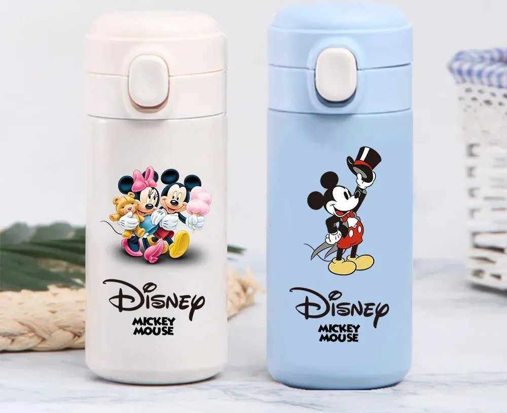 Mickey Mouse Thermal Cup Portable Sports Water Bottle Direct Drinking Cup Thermal Stainless Steel Bottle Gift Available in Different Designs