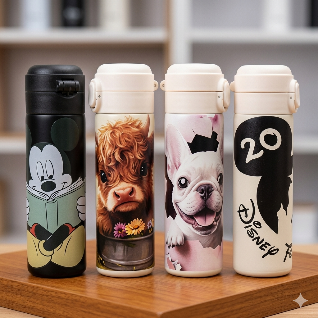 Mickey Mouse Thermal Cup Portable Sports Water Bottle Direct Drinking Cup Thermal Stainless Steel Bottle Gift Available in Different Designs - Image 4