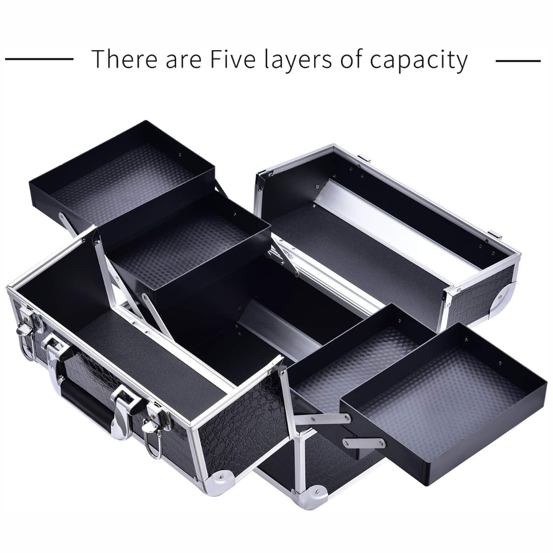 Professional Make-up Case, Makeup Bag Case, Cases, Empty Makeup Cosmetic Organizer, Nail Polish and Jewelry Case, Manicure Beauty Travel Case, for Women - Image 6