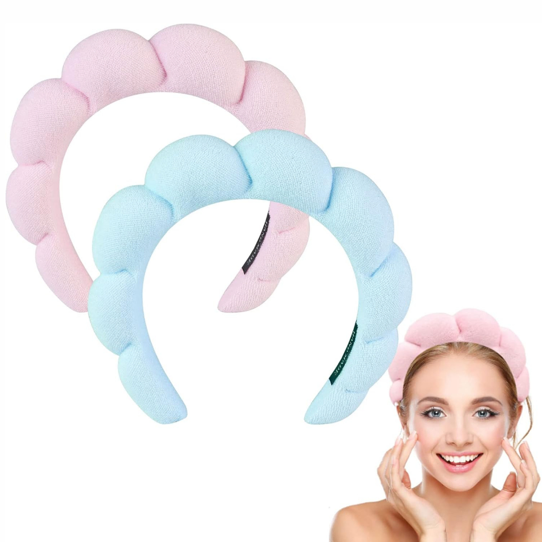 Spa Headband for women, Cute Hair Band for Women Shower, Sponge Terry Cloth Headband, Suitable for Skin Care, Face Wash Makeup, Hair Accessories - Image 2