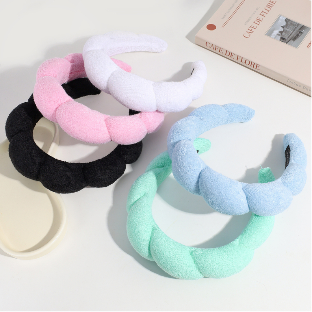 Spa Headband for women, Cute Hair Band for Women Shower, Sponge Terry Cloth Headband, Suitable for Skin Care, Face Wash Makeup, Hair Accessories