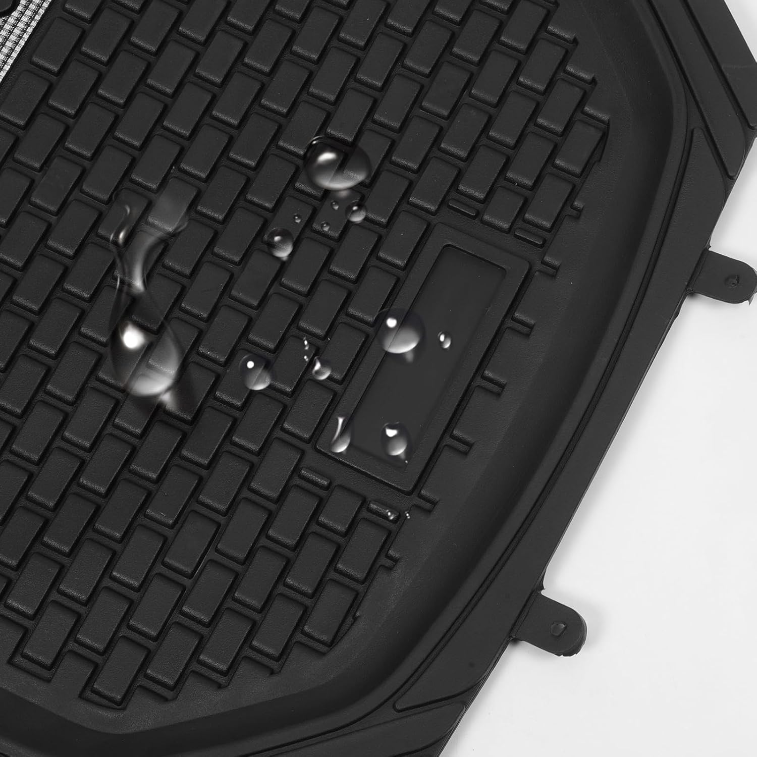4-Piece Heavy-Duty Universal Rubber Car Floor Mat Set - All-Weather Waterproof Protection Anti-Slip Trimmable Design with Silver Heel Pad for Cars SUVs and Trucks - Image 6