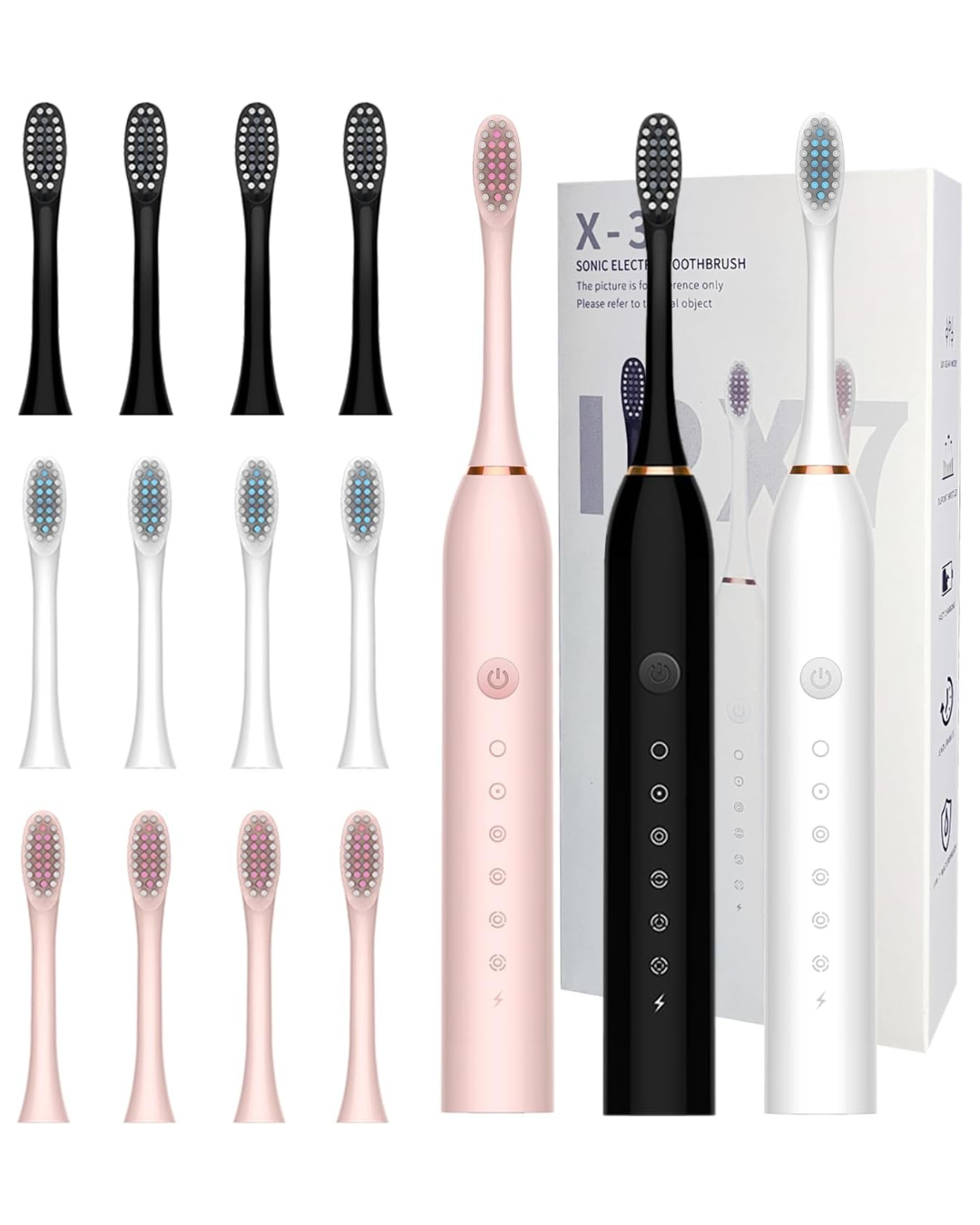 Electric Toothbrush for Adults with 6 Cleaning Modes, 2-Minute Smart Timer & 30-Second Interval Reminder, IPX7 Waterproof Rechargeable Toothbrush