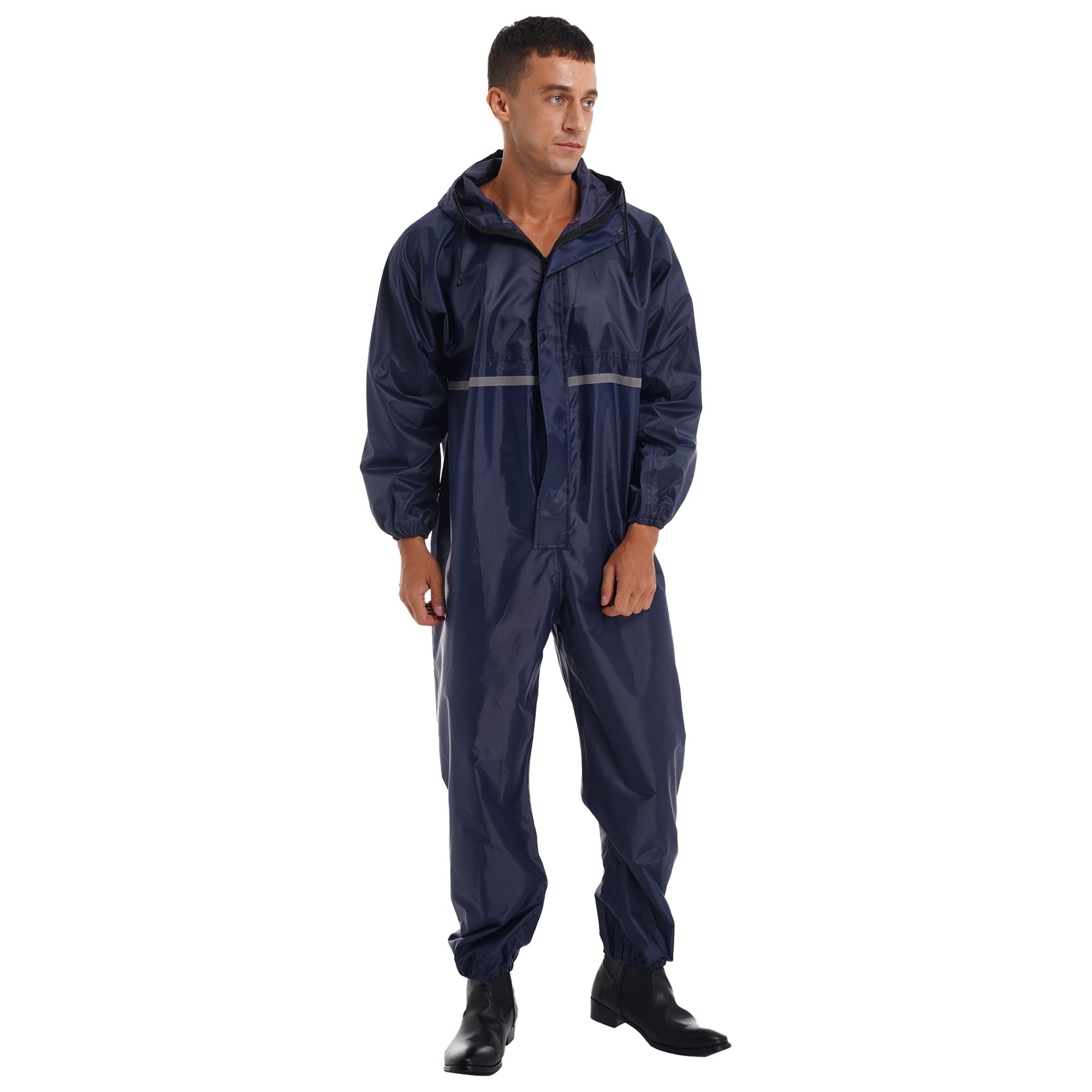 Urban Explorer Heavy-Duty Full-Body Waterproof Rain Suit – Ultimate 100% Weatherproof Hooded One-Piece Rainwear Jumpsuit with High-Visibility Reflective Safety Strips Windproof Elastic Cuffs and Reinforced Storm Flap for Men and Women Premium All-Weather Outdoor Adventure and Commuter Gear - Image 7