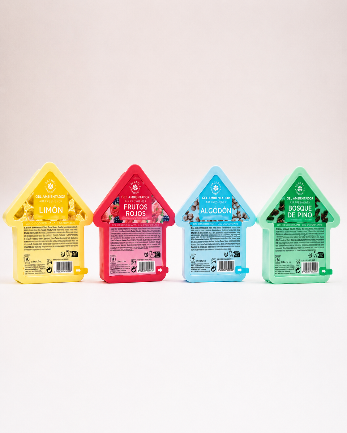House-Shaped Gel Air Freshener Home and Car Deodorizer (50ml) – Long-Lasting Scented Gel Ambientador Available in Red Fruits, Cotton, Lemon, and Pine Forest