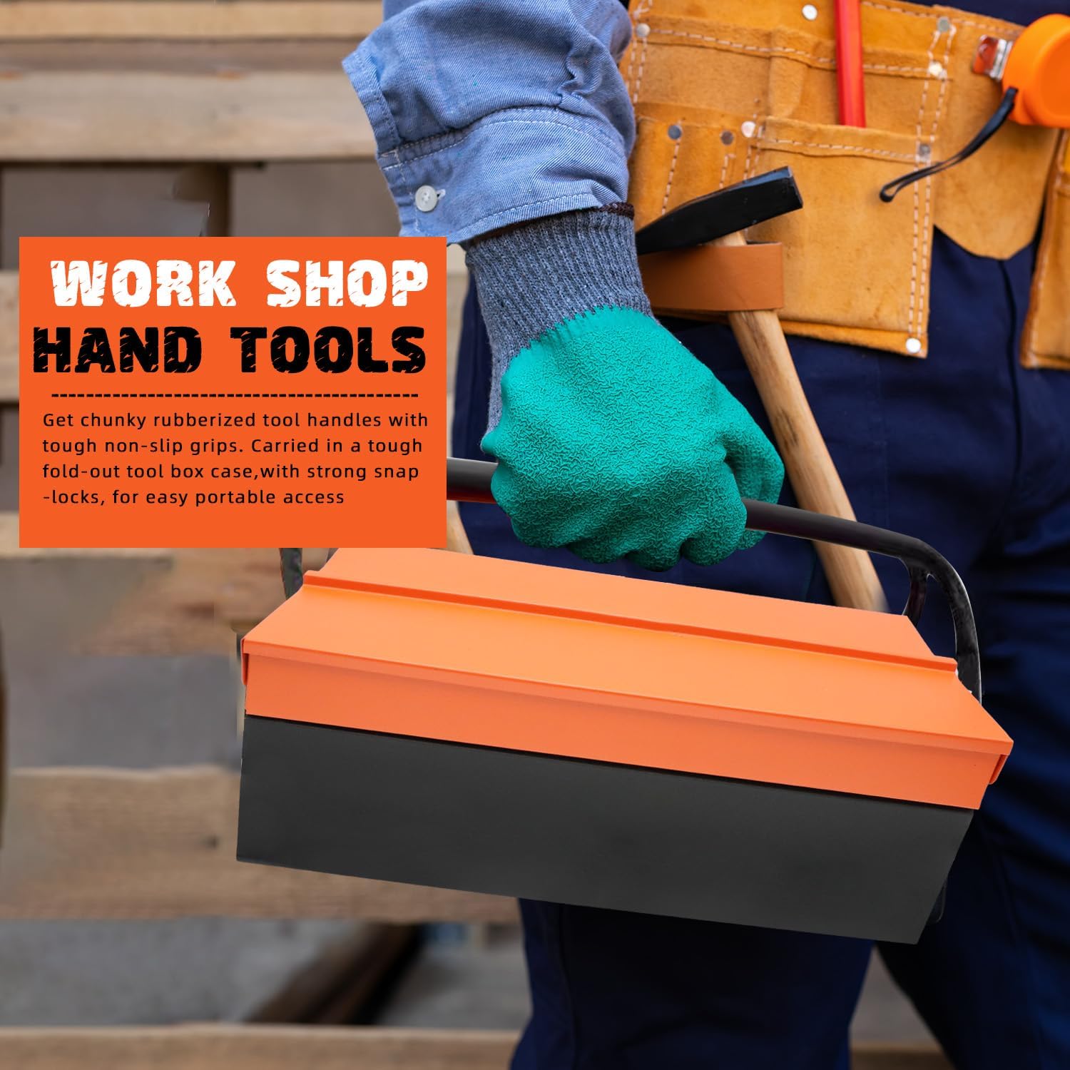 85-Piece Professional Cantilever Metal Tool Box Set – Heavy Duty Cold Rolled Steel Mechanics Organizer Kit with Sockets Wrenches Pliers and Screwdrivers for Automotive and Home Repair - Image 5
