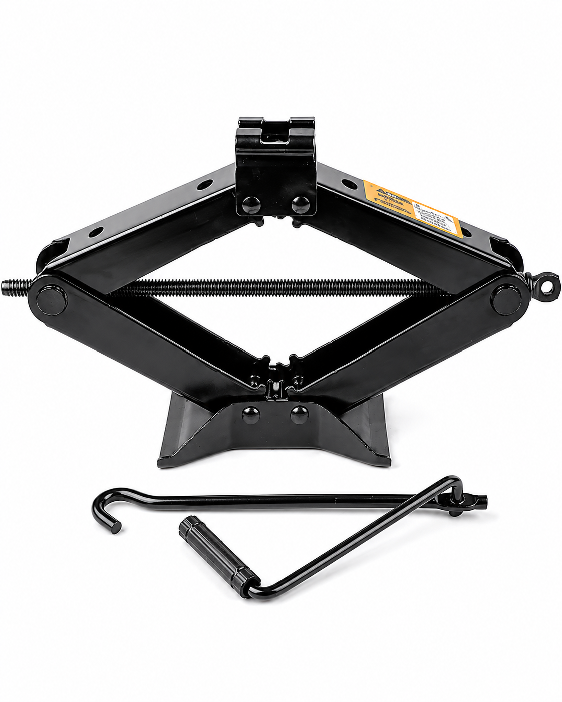 2-Ton Capacity Portable Steel Scissor Jack with Manual Crank Handle Heavy Duty Mechanical Car Lift for Roadside Tire Change Emergency Kits