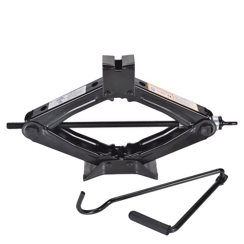 Premium 2000kg Emergency Car Jack – Portable 2-Ton Scissor Lift with High-Torque Crank Swivel Saddle and Anti-Slip Safety Chassis