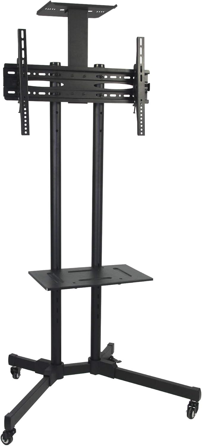 Premium Heavy-Duty Mobile TV Cart Stand with Wheels for 32 to 65 Inch Flat Curved Screens – Height Adjustable Rolling Television Floor Stand with AV Component Shelf 360° Swivel Casters Max VESA 600x400mm Universal Fit for Office Classroom and Home Media - Image 6