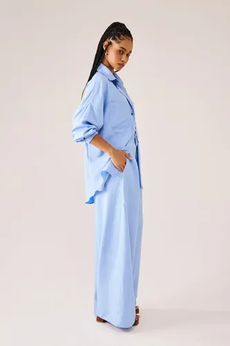 Premium Women’s Stylish Two-Piece Matching Pants Set – Fashionable Long-Sleeve Button-Down Collared Blouse Shirt and High-Waisted Loose Wide-Leg Long Trousers Lounge Outfit Co-Ord Set for Casual, Office, and Streetwear - Image 6