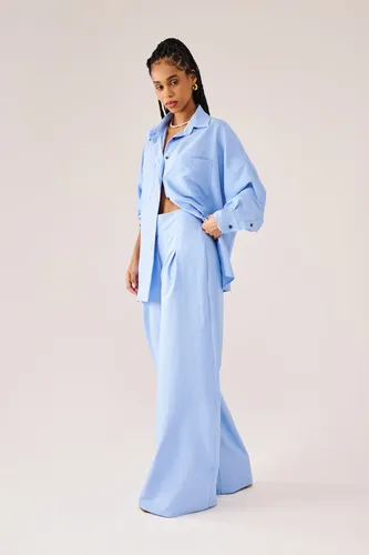 Premium Women’s Stylish Two-Piece Matching Pants Set – Fashionable Long-Sleeve Button-Down Collared Blouse Shirt and High-Waisted Loose Wide-Leg Long Trousers Lounge Outfit Co-Ord Set for Casual, Office, and Streetwear - Image 5