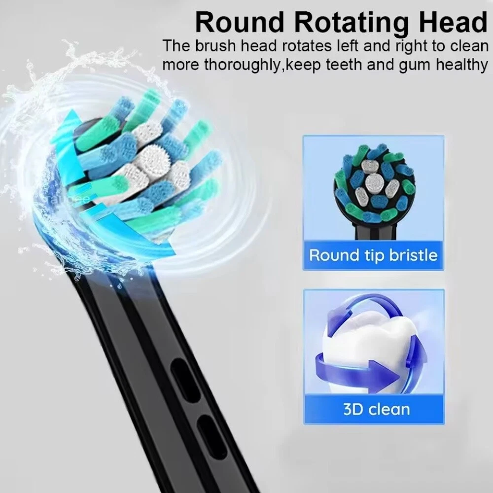 Rechargeable Electric Toothbrush with Replacement Brush Heads 3D Deep Cleaning Power Toothbrush Smart Timer & Pressure Sensor - Image 3