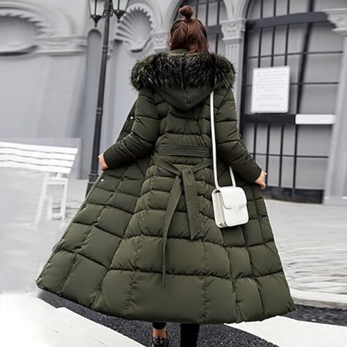 Women’s Extra-Long Winter Maxi Puffer Coat Full-Length Quilted Heavyweight Parka Windproof Insulated Outdoor Trench Jacket with Tall Collar - Image 7