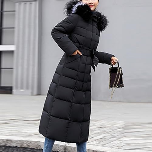 Women’s Extra-Long Winter Maxi Puffer Coat Full-Length Quilted Heavyweight Parka Windproof Insulated Outdoor Trench Jacket with Tall Collar - Image 2