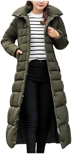 Women’s Extra-Long Winter Maxi Puffer Coat Full-Length Quilted Heavyweight Parka Windproof Insulated Outdoor Trench Jacket with Tall Collar - Image 8