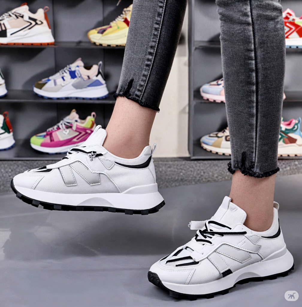 Women's Premium Fashion Color-Block Chunky Sneakers: Breathable Mesh Lace-Up Platform Shoes with Thick Non-Slip Soles Height-Increasing Design and Vibrant Multi-Color Paneling for Casual Outdoor Walking and Athletic Streetwear Trends - Image 4