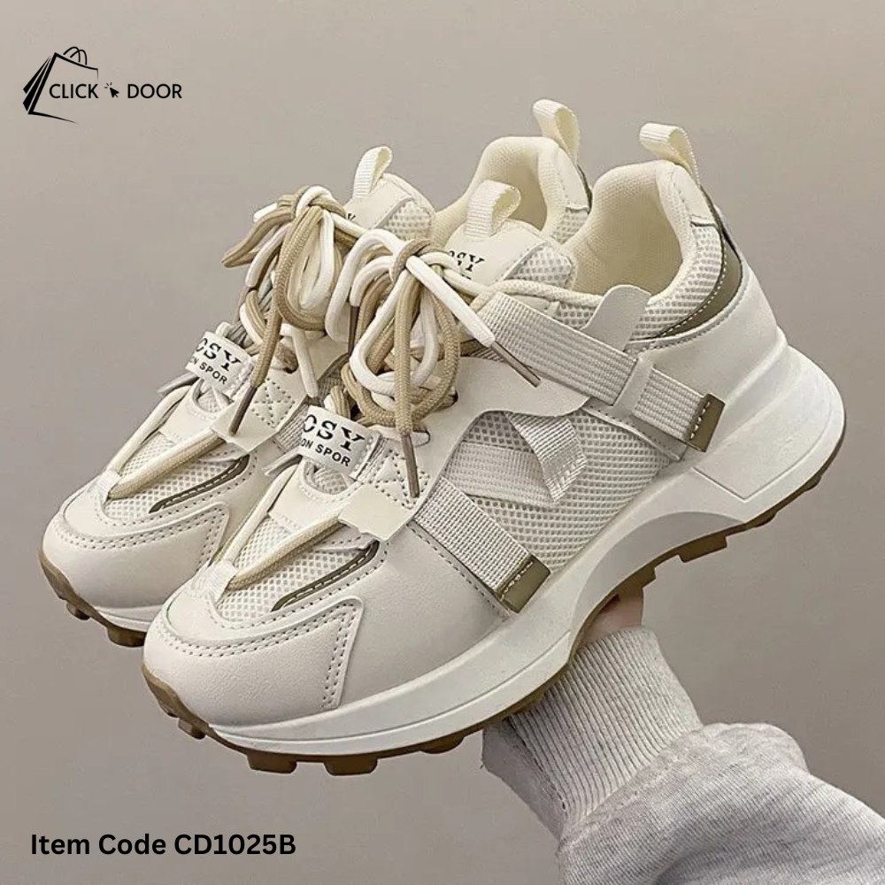 Women's Premium Fashion Color-Block Chunky Sneakers: Breathable Mesh Lace-Up Platform Shoes with Thick Non-Slip Soles Height-Increasing Design and Vibrant Multi-Color Paneling for Casual Outdoor Walking and Athletic Streetwear Trends - Image 5