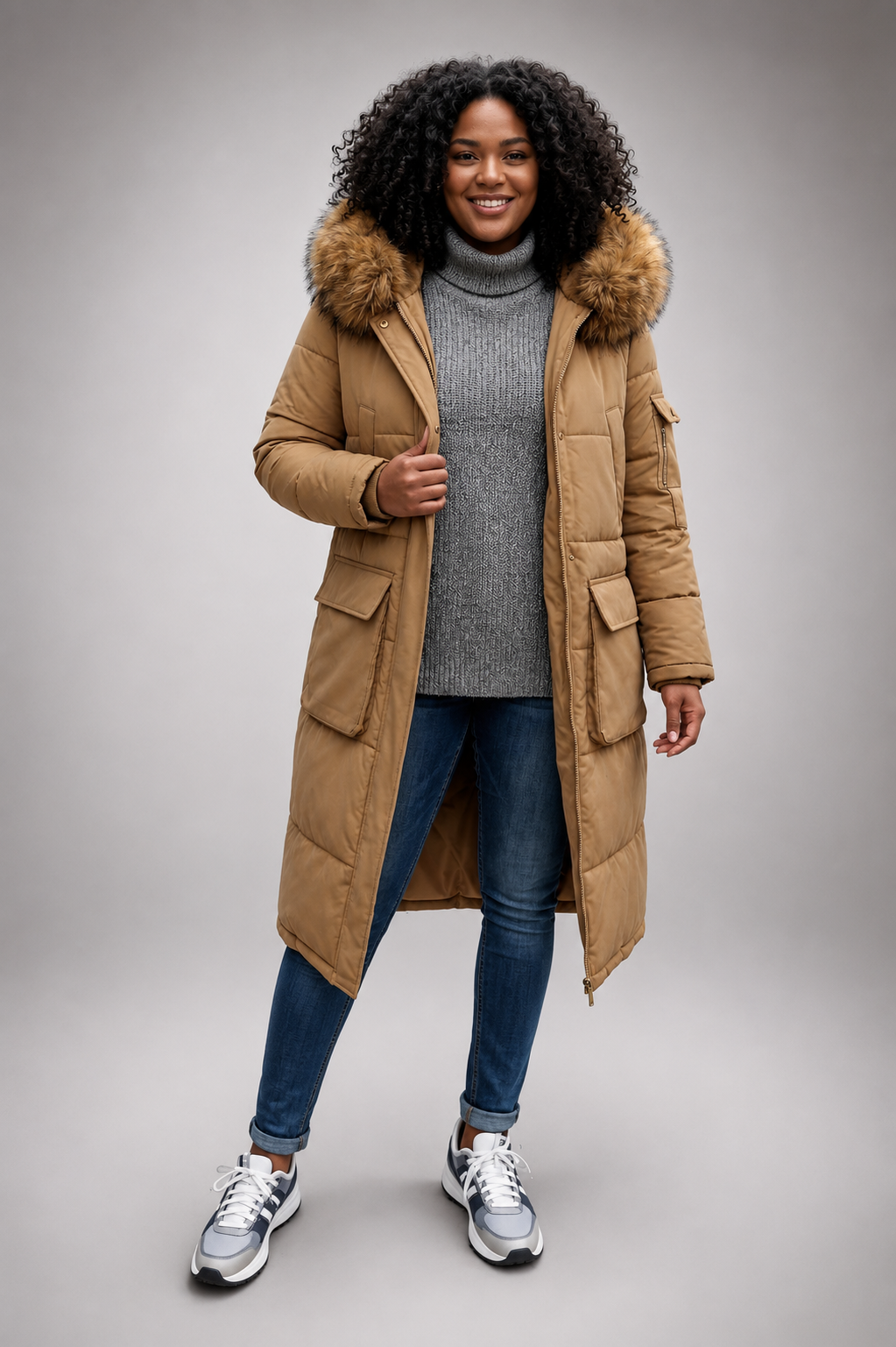 Women's Premium Heavyweight Long Winter Jacket – Full-Length Windproof Insulated Puffer Coat with Deluxe Detachable Faux-Fur Hood Trim Multi-Pocket Utility Design Comfort-Fit Quilted Storm Defense and Dual-Zipper Snap Closure for Extreme Cold Weather Protection - Image 7
