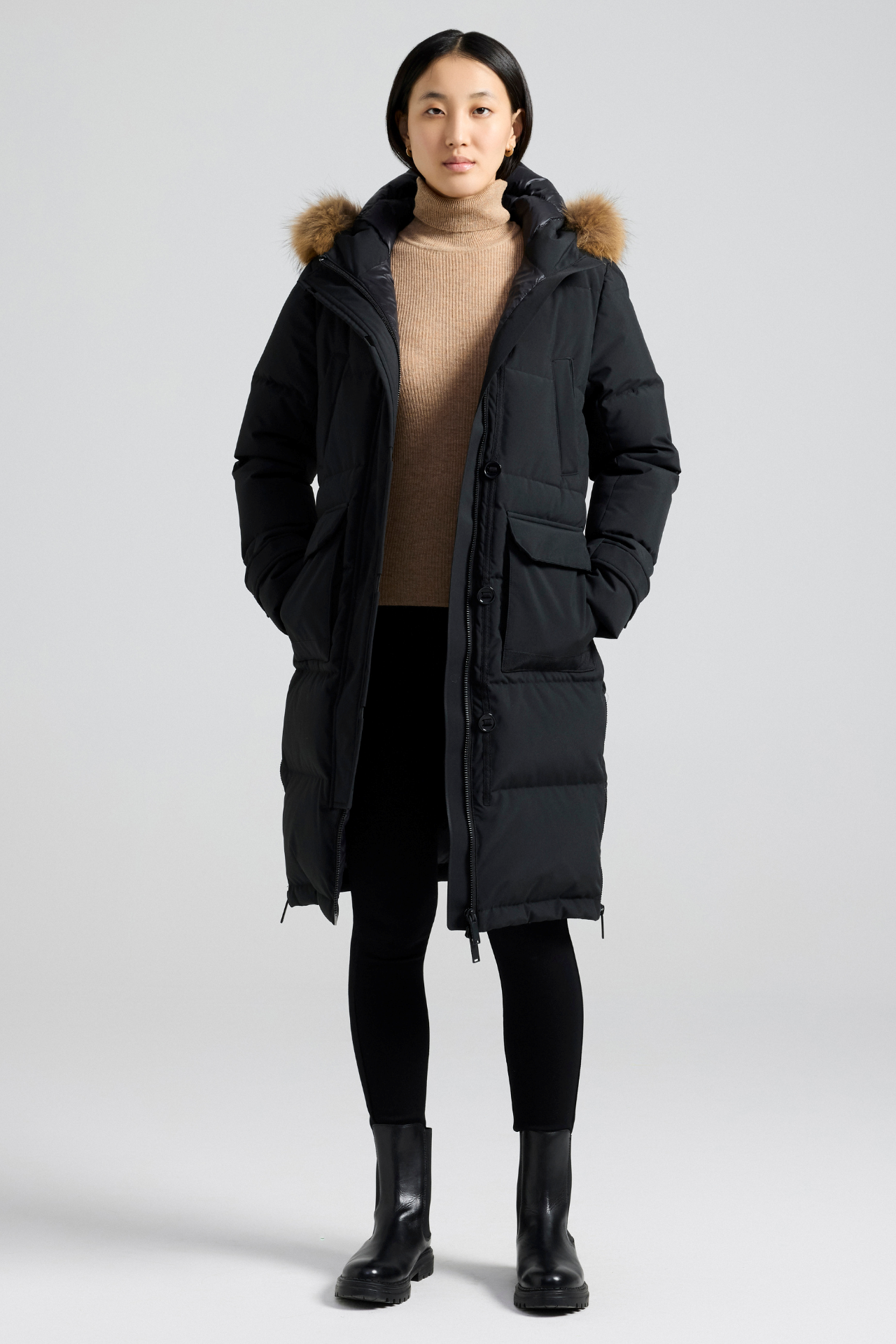 Women's Premium Heavyweight Long Winter Jacket – Full-Length Windproof Insulated Puffer Coat with Deluxe Detachable Faux-Fur Hood Trim Multi-Pocket Utility Design Comfort-Fit Quilted Storm Defense and Dual-Zipper Snap Closure for Extreme Cold Weather Protection - Image 4