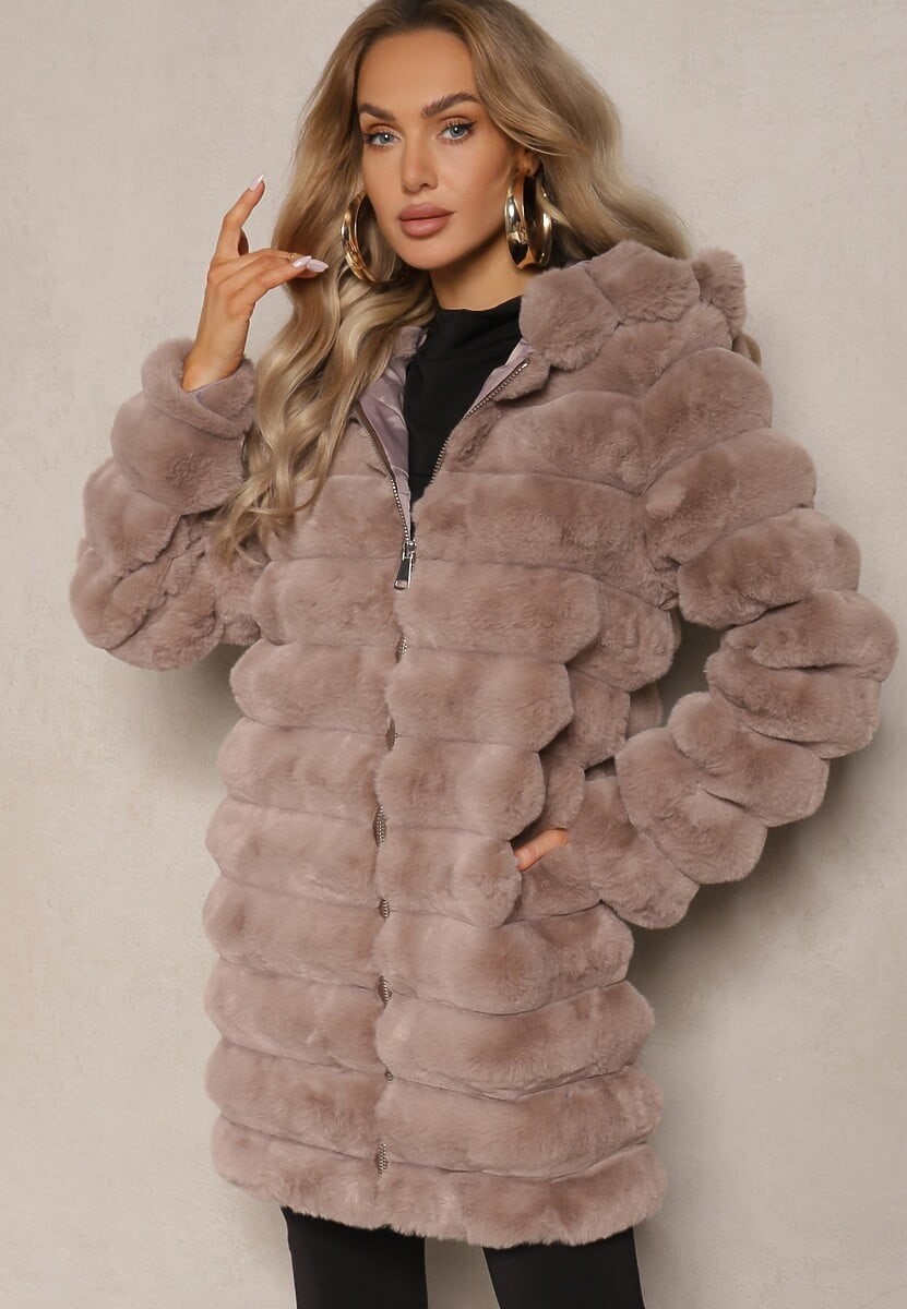 Luxury Faux Fur Jacket Women’s Winter Coat with Hood – Fluffy Warm Hooded Outerwear - Elegant Vegan Fur Shaggy Overcoat - Stylish Boutique Fashion – High-Quality Plush Jacket - Image 8