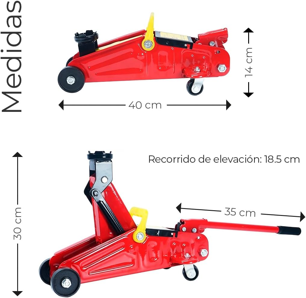 Raganet 2-Ton Capacity Heavy Duty Hydraulic Trolley Floor Jack with Safety Overload Valve 360-Degree Swivel Casters and Ergonomic Carry Handle for Automotive Repair and Lifting - Image 2
