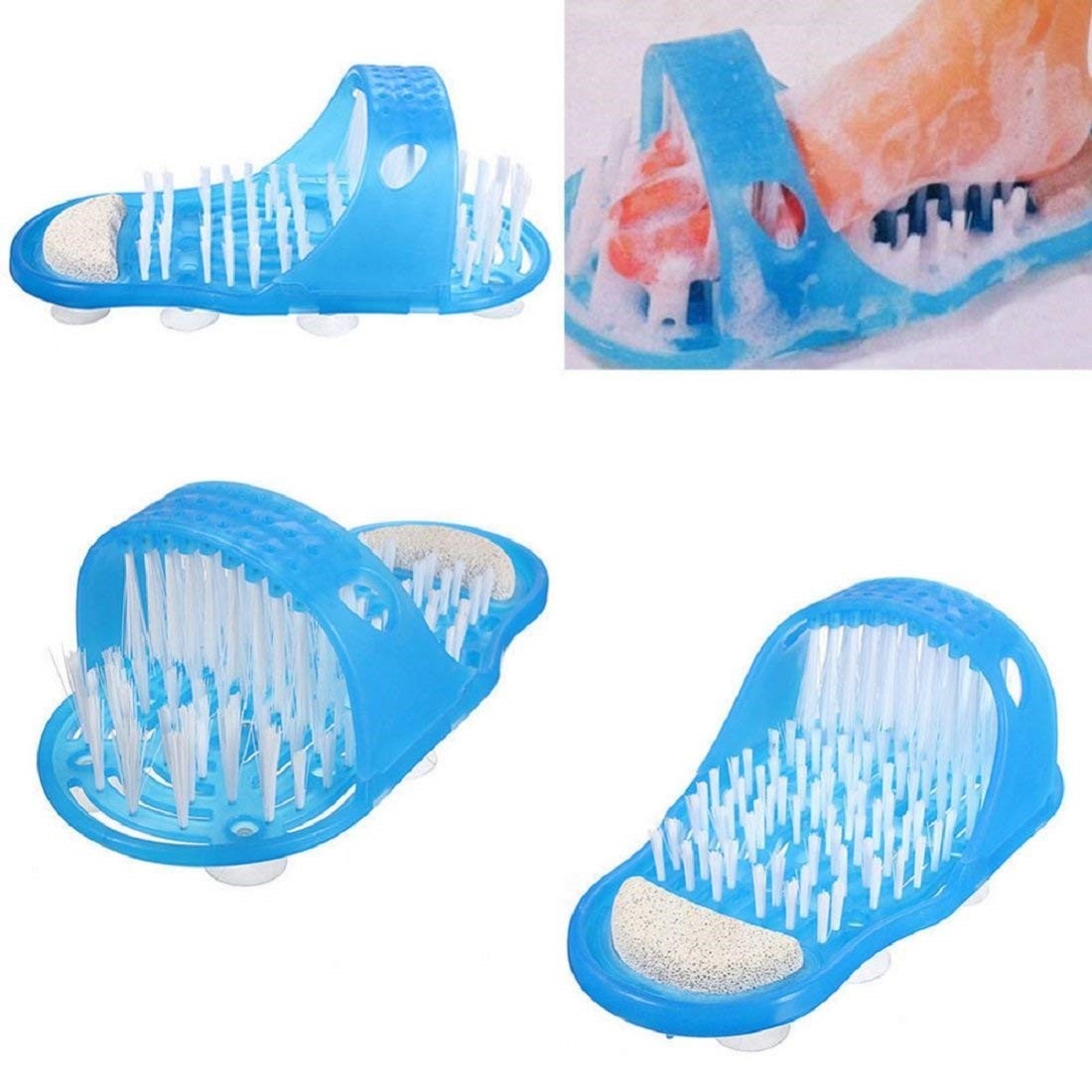 Ultimate Easy Feet Shower Foot Scrubber Slipper – No-Bend Cleansing, Exfoliating, and Massaging Sandal with Built-In Pumice Stone and Secure Non-Slip Suction Cups for Smooth Heels and Revitalized Feet - Image 5